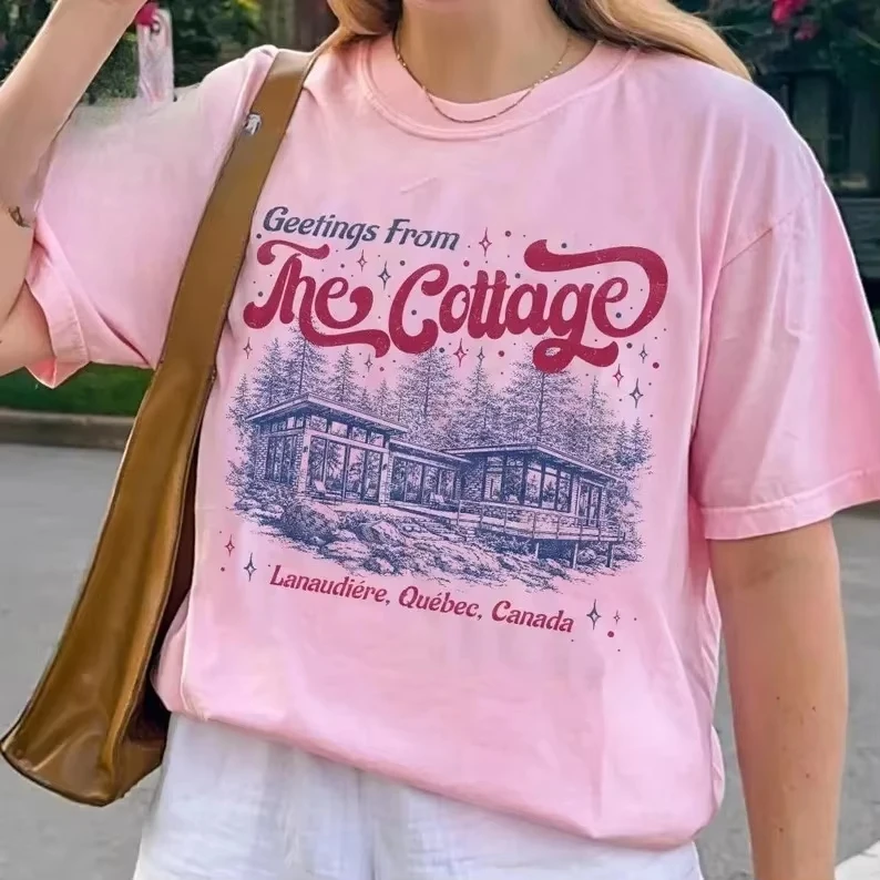 Women's Vintage Heated Rivalry I’m Coming To The Cottage T-Shirt Tee Unisex Streetwear Casual Summer Tops