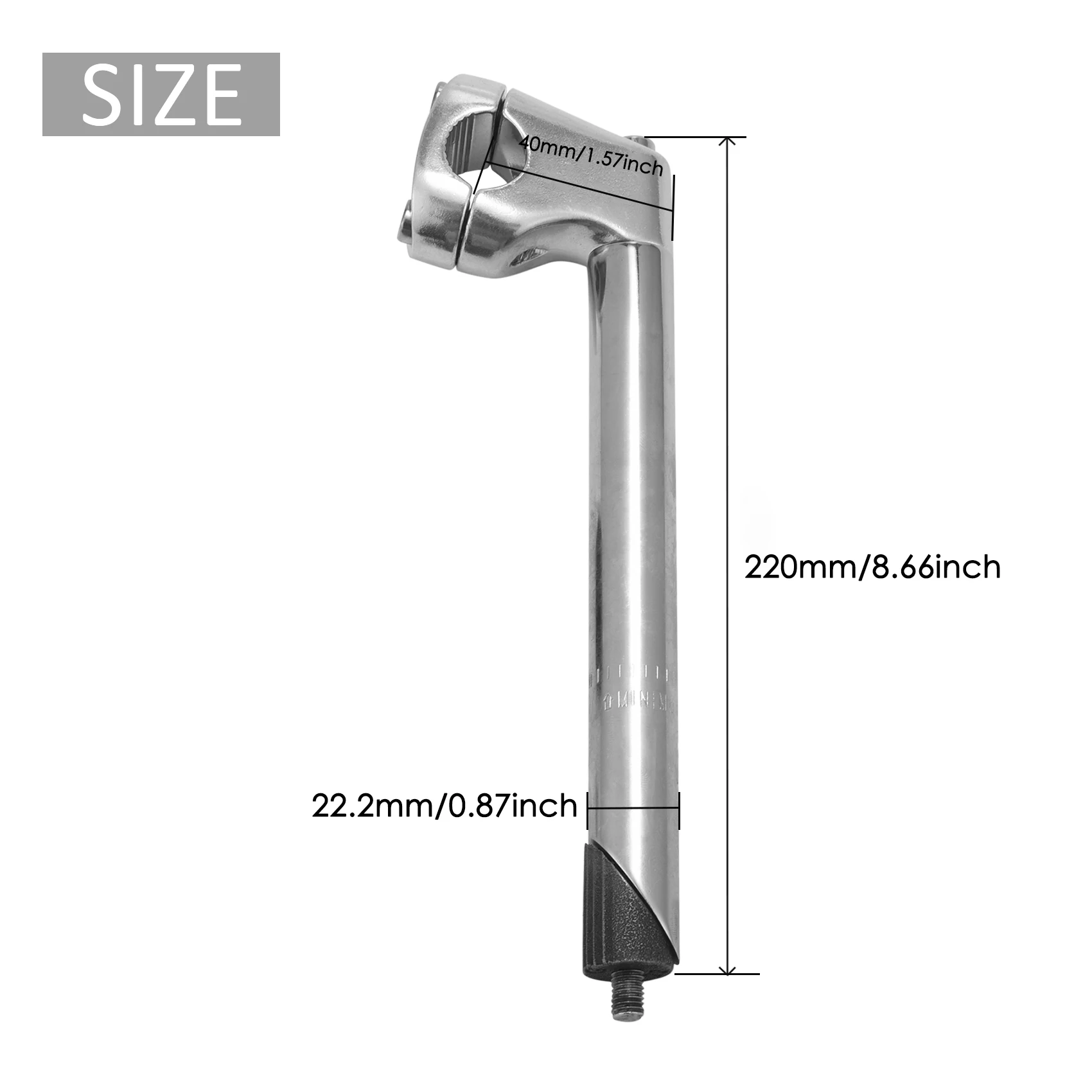 

ABVH-22.2MM Bike Quill Stem, BMX Quill Stem Bike Handlebar Stem Riser Parts MTB Road Bike Stand Stems Mountain Bicycle