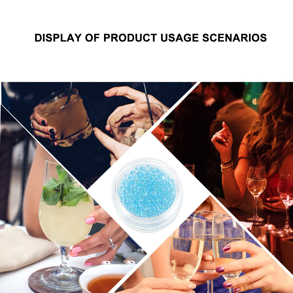 1 กล่องลูกปัดสีรุ้งสำหรับตกแต่งเล็บแก้วไมโครบีดส์ไม่มีรูพรุนอุปกรณ์ทำเล็บ DIY ผู้หญิงสาวน้ำหนักเบาทนทาน