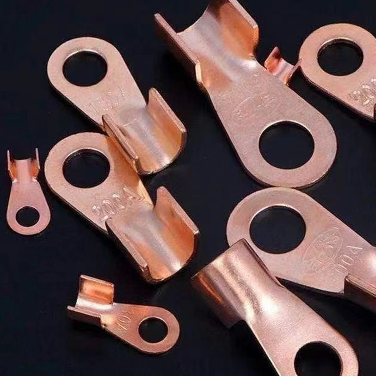 10A-80A Bolt Hole Tinned Copper Lugs Crimp 10Pcs 1.5-16mm2 OT Type Wire Nose Terminal Crimp Non-Insulated Cable Connector Kit OT