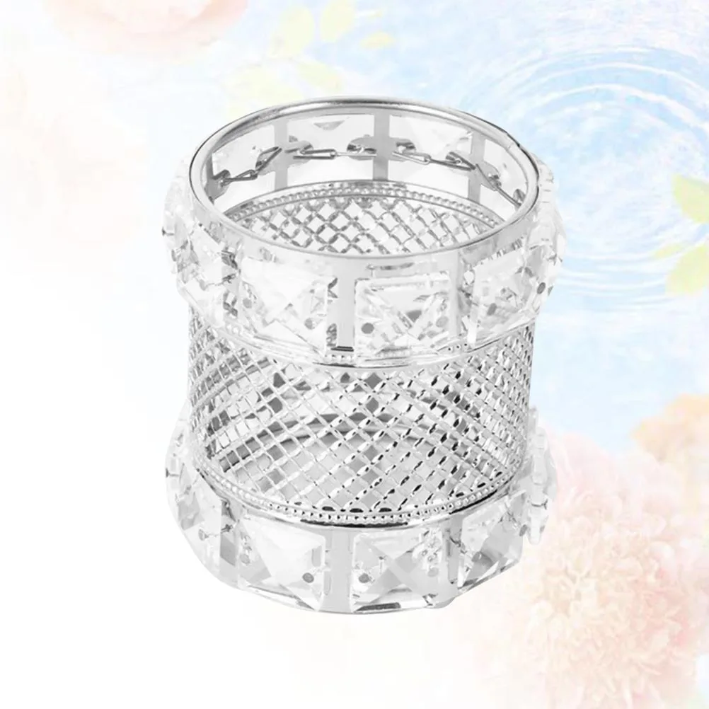 

Silver Makeup Brush Holder Metal Tool Holder Lightweight Portable Storage Case Travel Home Use Makeup Brush Case