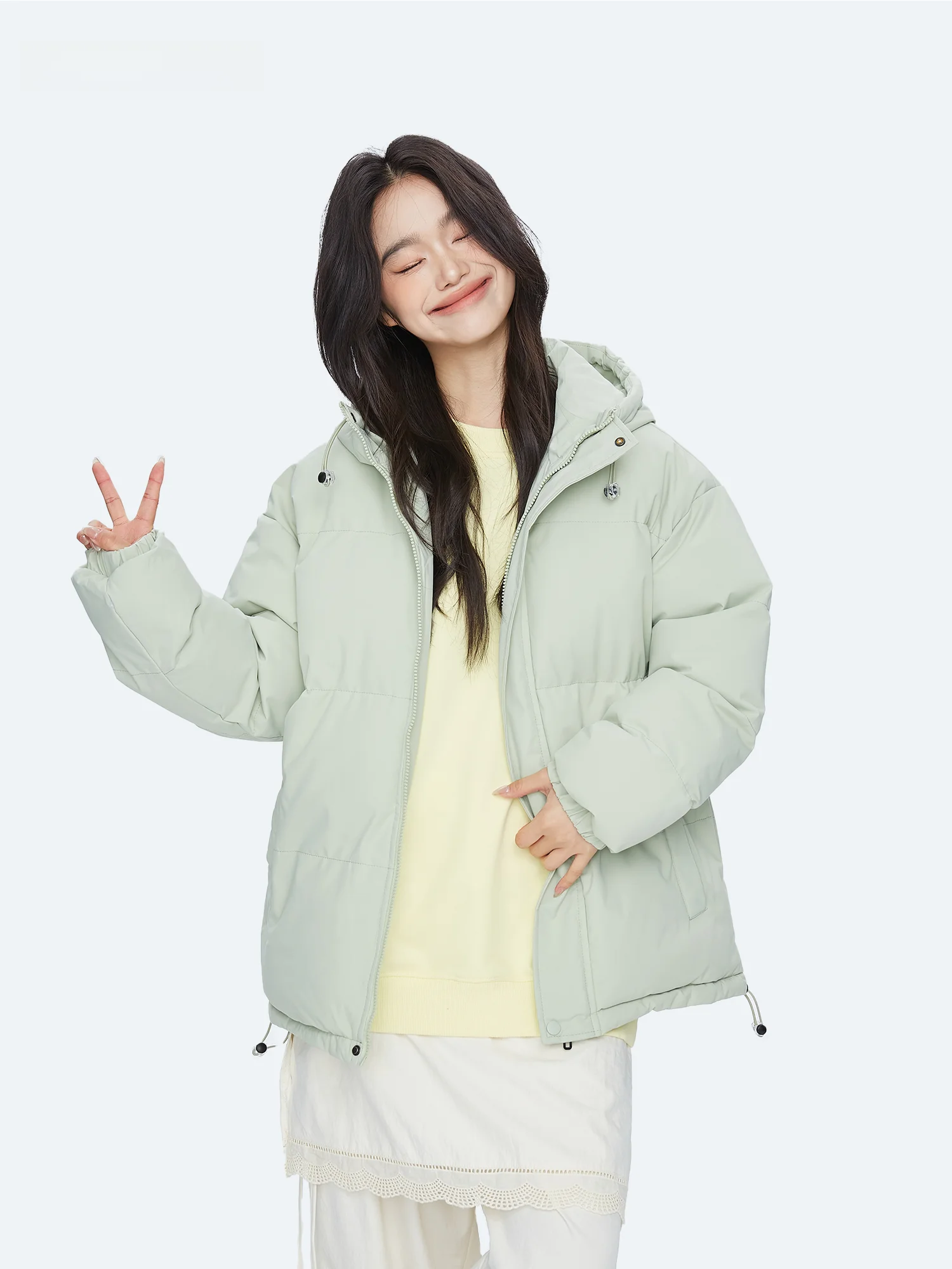 Capricorn American Casual  Color Hooded Cotton Jacket Women's Winter Thickened Warmth Protection Cotton Coat Men