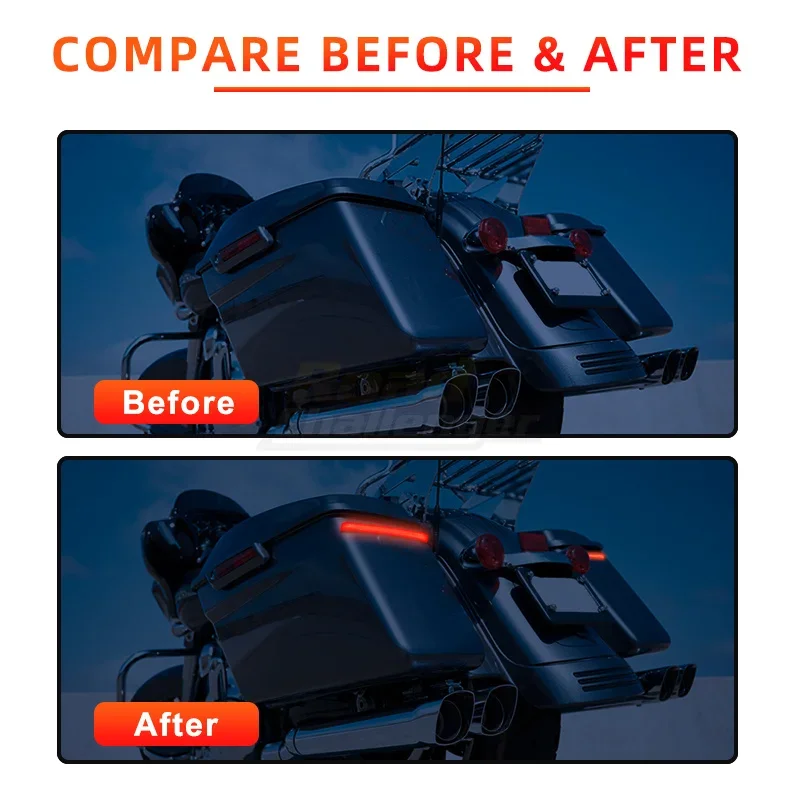Motorcycle LED Saddlebag Brake Flowing Turn Signal Accent Light For Harley CVO Touring Electra Road Glide Ultra Limited 2014-Up - view 6