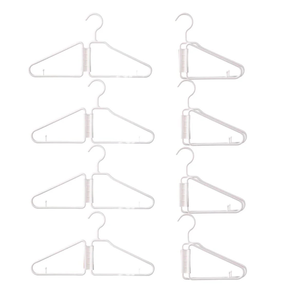 New 8Pcs Foldable Hangers, Plastic Foldable Hangers, Portable Folding Clothes Hanger, Foldable Travel Hangers (White)