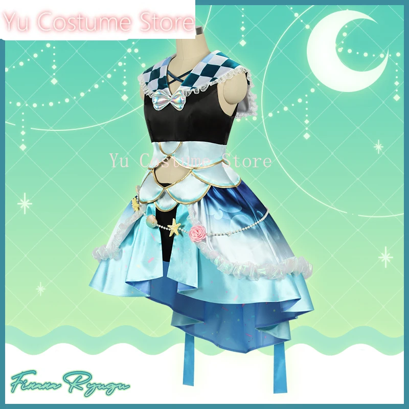 Anime! Vtuber Finana Ryugu Game Suit Elegant Lovely Uniform Cosplay Costume Halloween Party Role Play Outfit Yu Costume