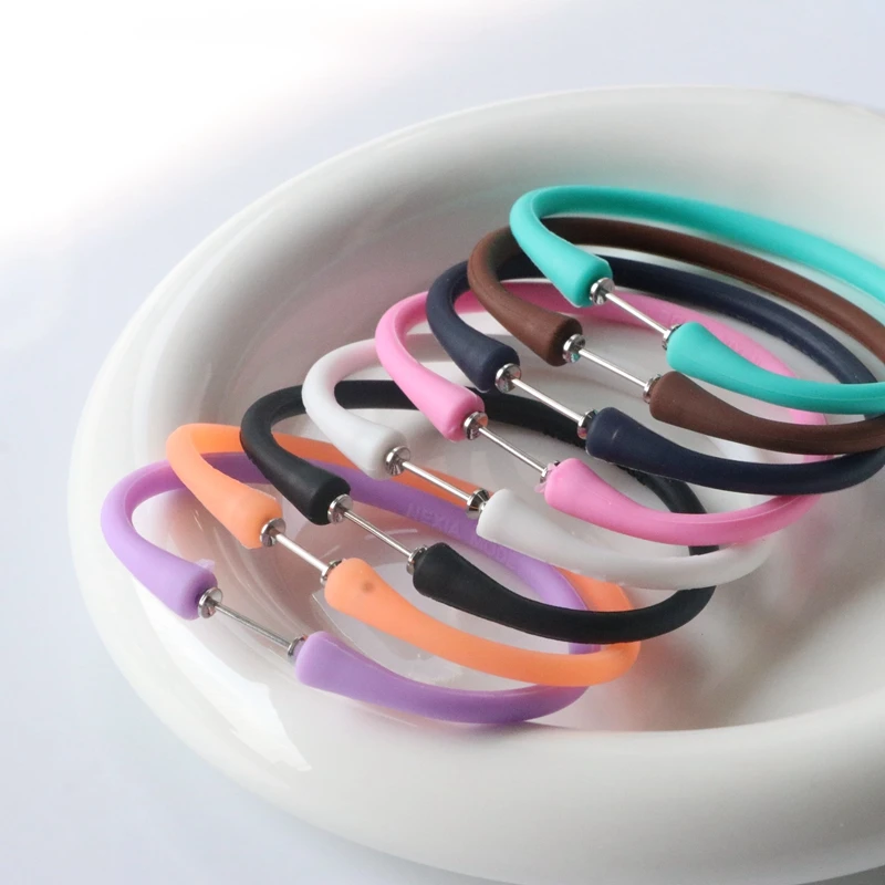 

10Pcs Mixed Color Waterproof Health Silicone Bracelet with Stainless Steel Clasp For Women Men Bangle Fashion DIY Jewelry Gift