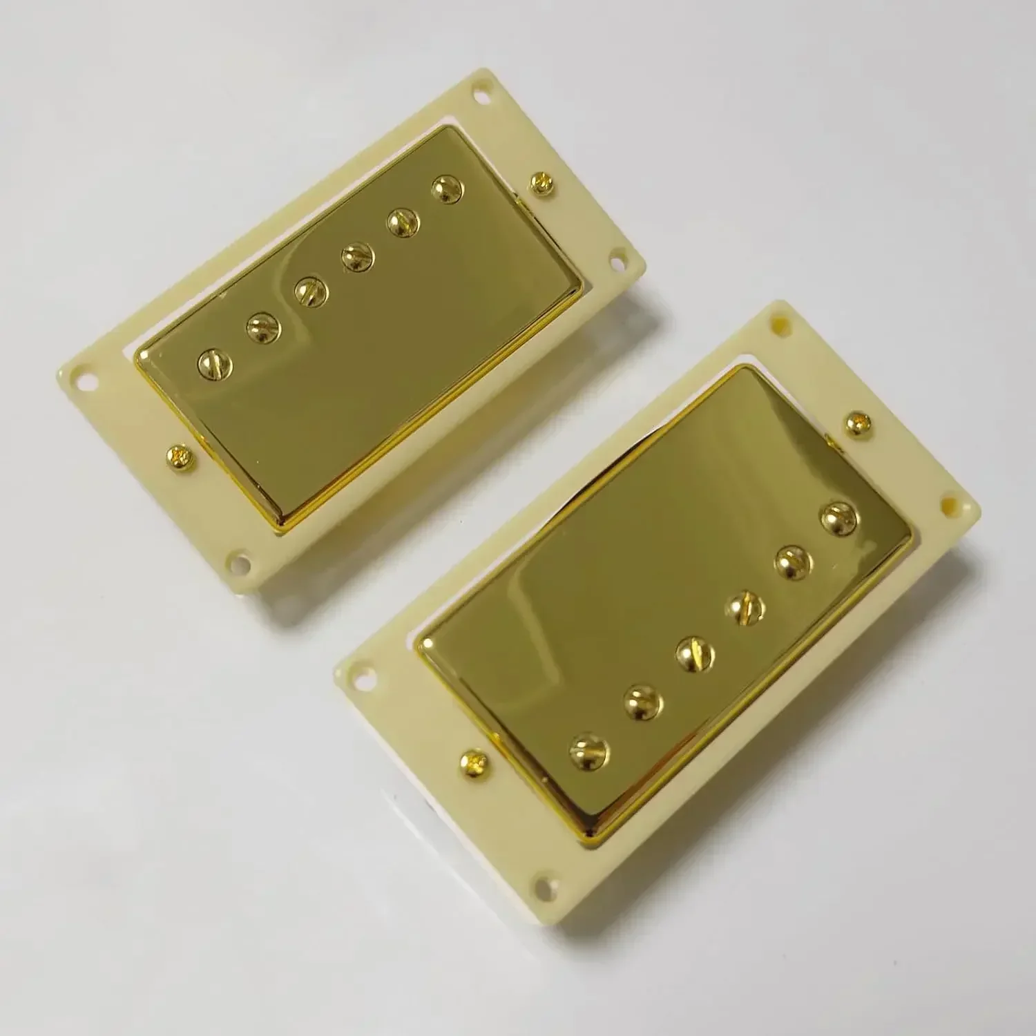 Guitar Humbucker Pickup with 1V1T Switch Wiring Harness 4C Guitar Neck and Bridge Pickup Set Gold for LP SG Guitar