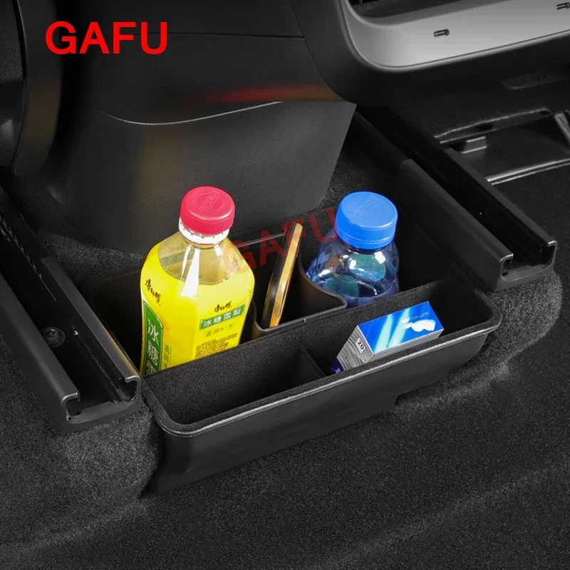 For Tesla Model Y 2020-2022 Rear Row Air Outlet Under Seat Storage Box Organizer Container Holder Tray Interior Accessories