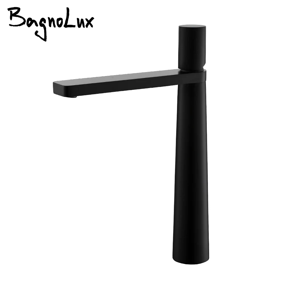 

Matte Black Basin Faucet Bathroom Tap Deck Mounted Sink Mixer Single Handle Sing Hole Skirt Style Hot And Cold Faucets