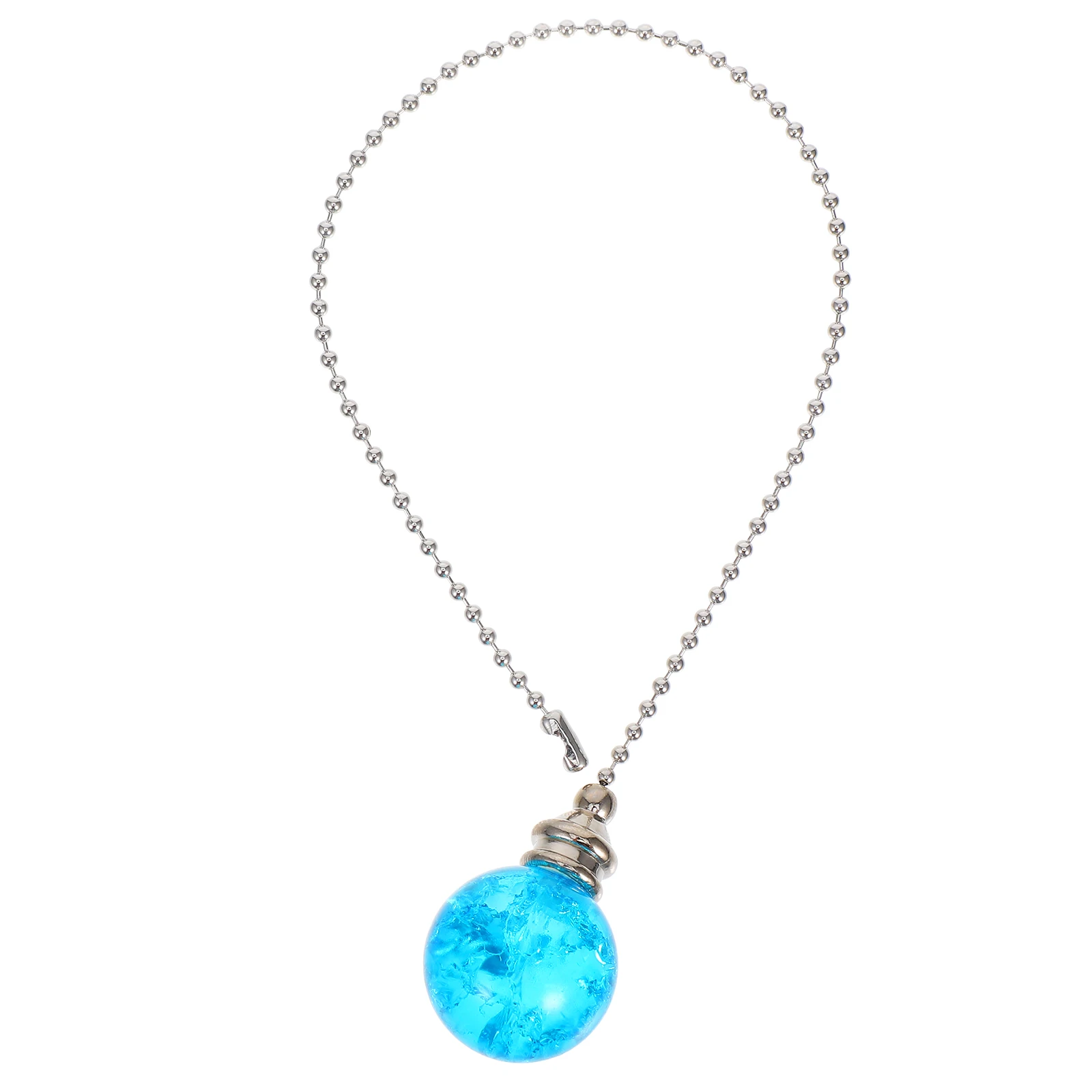 

2Pcs Crackled Crystal Ball Pull Chain Decorative Ceiling Fan Light Fixture Accessory Elegant Home Decor