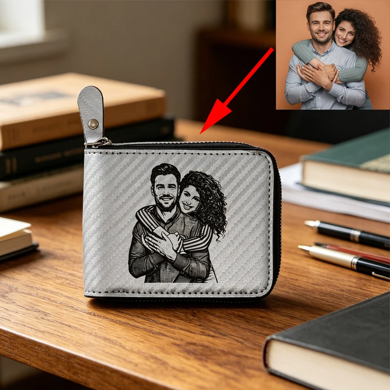 Custom Laser Engraving PU Leather Zipper Wallet Blanks for Laser Engrave Wallets