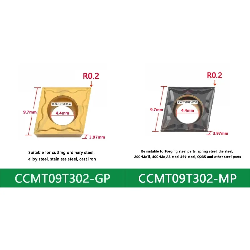 إدراج كربيد CCMT09T302 CCMT09T304 CCMT09T308 MP GP CNC داخلي