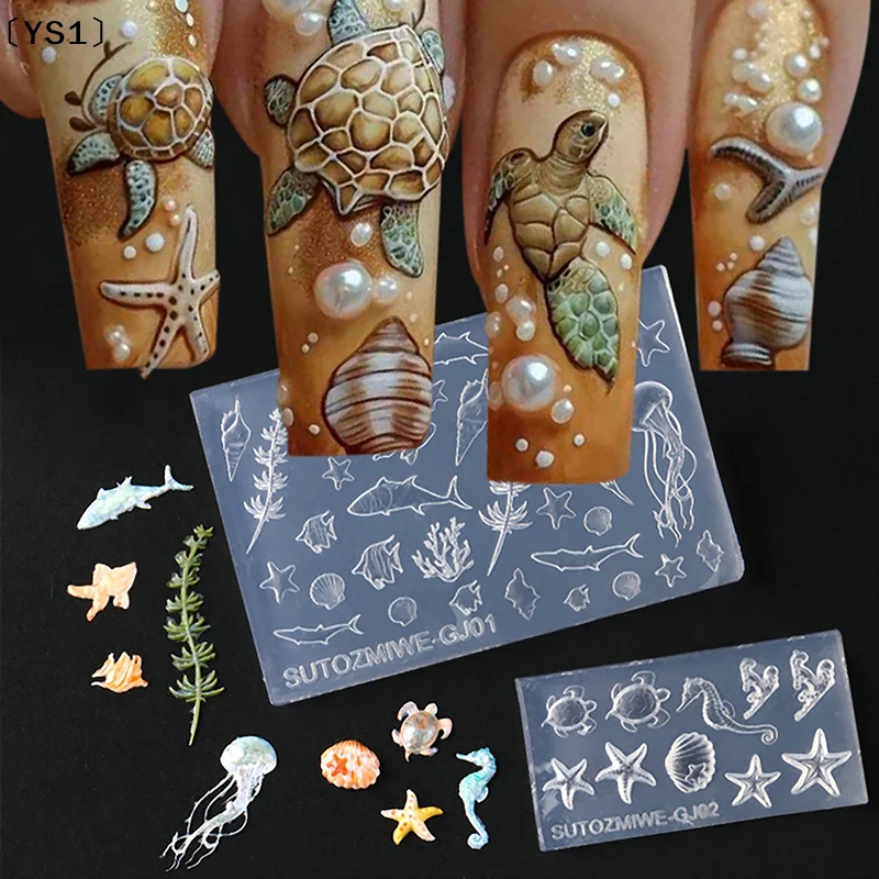 〔YS1〕Nail Art Soft Silicone Mold Shell Conch 3D Ocean Carved For DIY Nail Design Template Salon Accessory