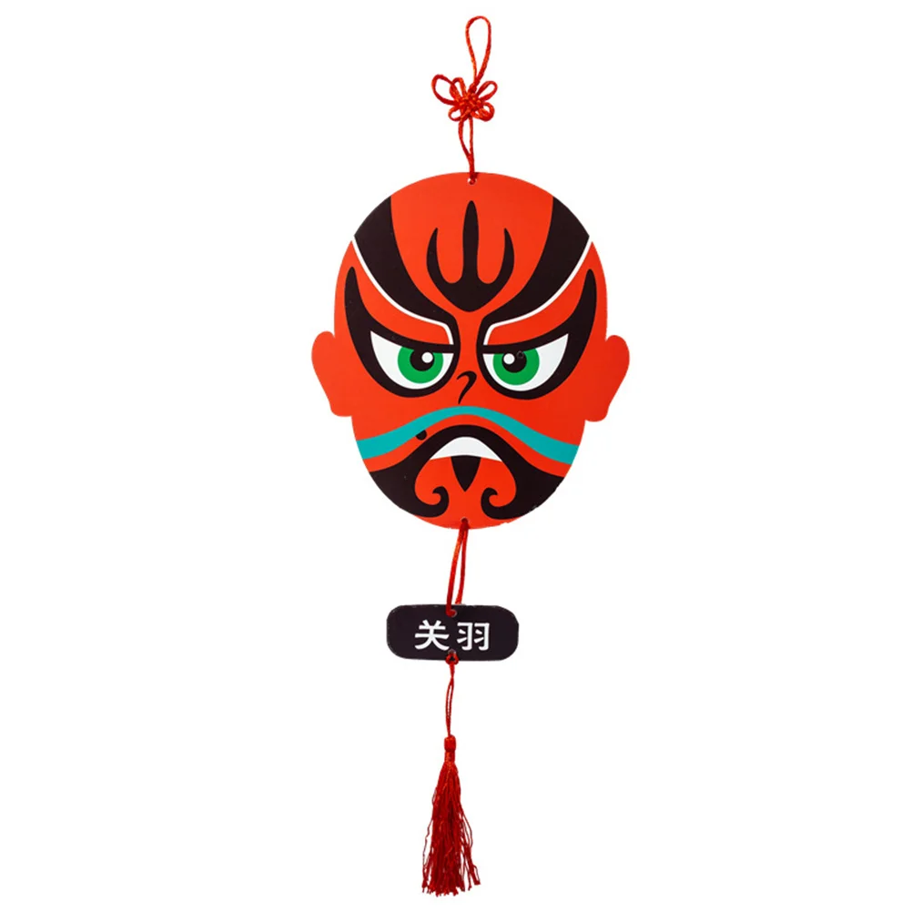 

4pcs Beijing Opera Facial Masks Pendant Wood Hanging Decorations Handmade Chinese Cultural Ornaments Home Living Room Store