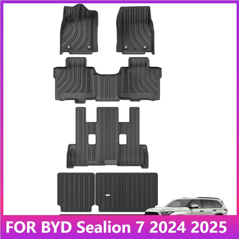 

Floor Mats For Toyota Sequoia 2023 2024 2025 TPE 3D Car Floor Mats Trunk Pad Accessories Foot Mat Odorless Tray Waterproof