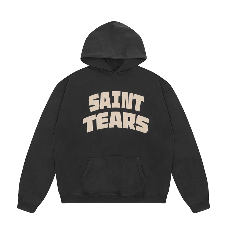 25SS Washed Do Old SAINT Hoodie Vintage High Street Alphabet Print Men Women Loose Saint Hoody Sweatshirts