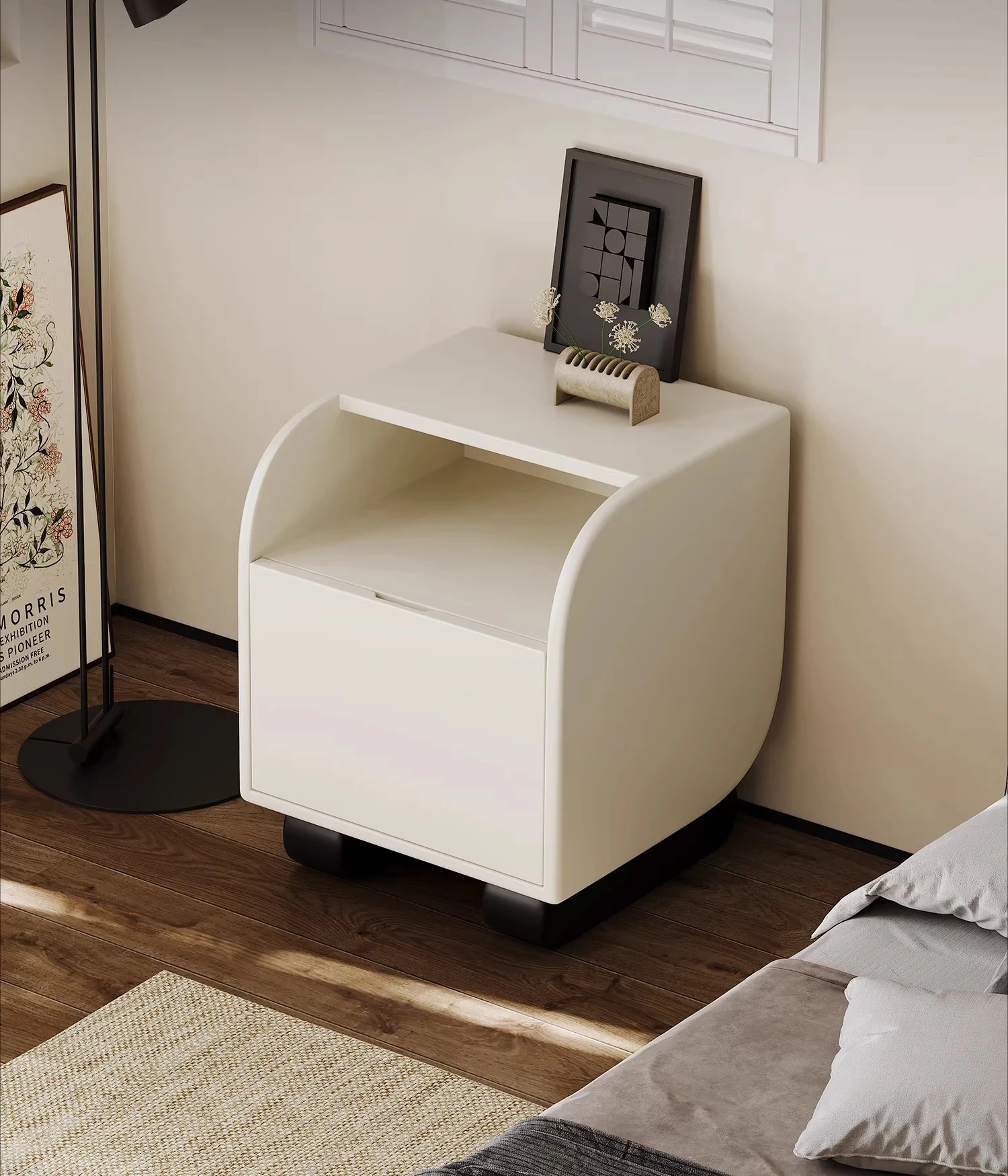 Cream wind creative bedside table children's senior feeling designer paint bedroom household small locker bedside table