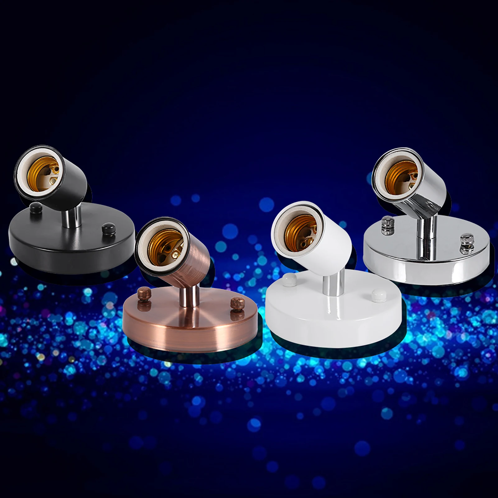 E27 Light Bulb Socket Modern Retro Ceiling Lamp Wall-Mounted Lamp Socket Convenient/Durable Can Be 180° Rotation Adsorption image 5