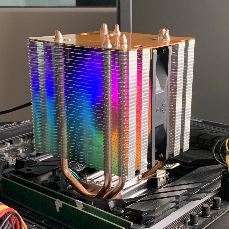 

Воздушный охладитель процессора ПК RGB вентилятор 4 тепловых трубки для Intel LGA 1700 2011 1200 1366 115X X79 X99 AMD AM3 AM5 AM4 Вентилятор охлаждения