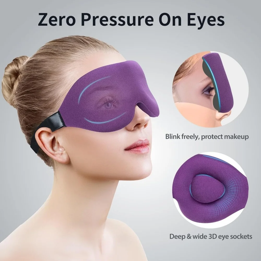 

Breathable Eyepatch 3D Contoured Cup Blindfold Concave Molded Night Sleep Eye Mask 100% Light Blocking Soft Eye Cover for Travel