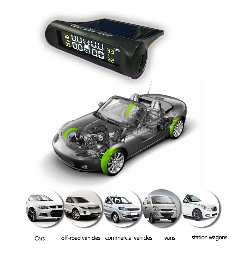 Hot Smart Car TPMS Tyre Pressure Monitoring System Digital LCD Display Auto Security Alarm Systems Tyre Pressure