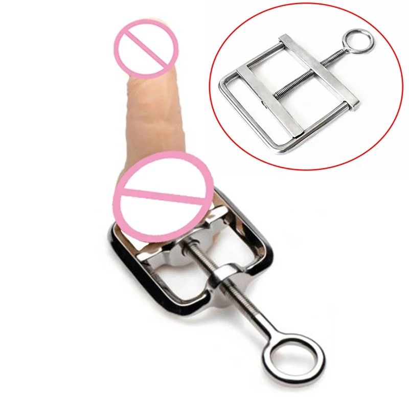 Screw Ball Crusher Cock Testicle Crushing Device Stainless Steel Chastity Cage Bondage Sex Toys for Men Sex Tool for Man