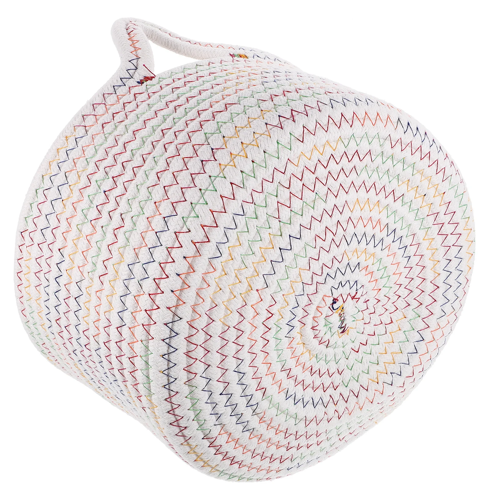 

Bedroom Organizer Cotton Rope Storage Basket Large Capacity Easy to Carry Home Supplies Storage Basket Home Accessory