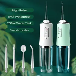 Portable Irrigator Dental Water Jet for Dentistry Tool Teeth Bag Cleaning 360° Rotation Nozzles Oral Water Flosser Pick Device