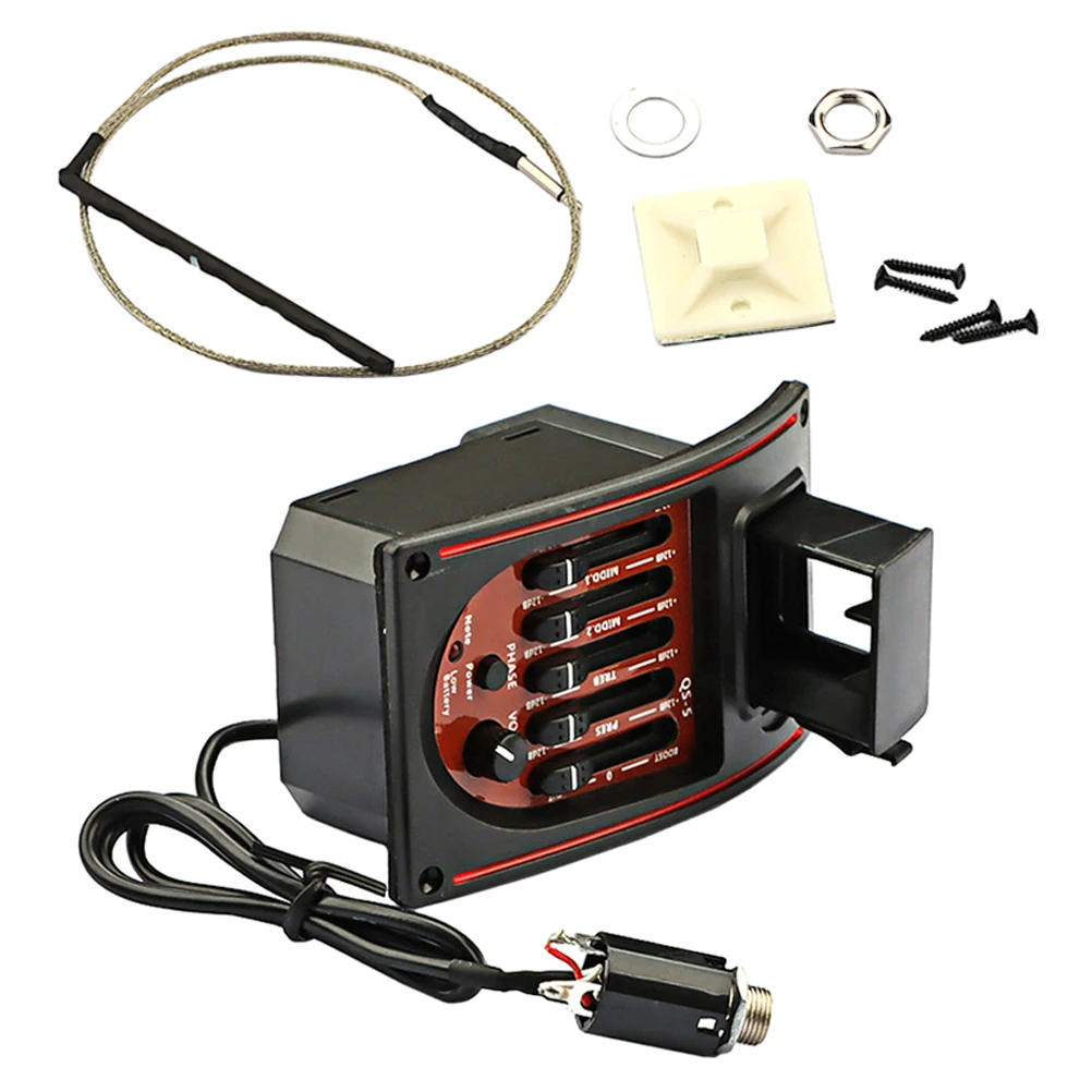 

Guitar Pickups Equalizer 1 Set Adjustable Bass Frequency Circuit Pedal Electric Acoustic Sound Transducer Guitar EQ