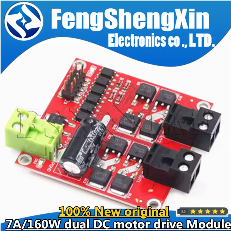 2 Channel CH Dual H-bridge DC Motor Driver Module Positive / Negative Rotate PWM Regulation Optocoupler Isolation L298 7A 160W