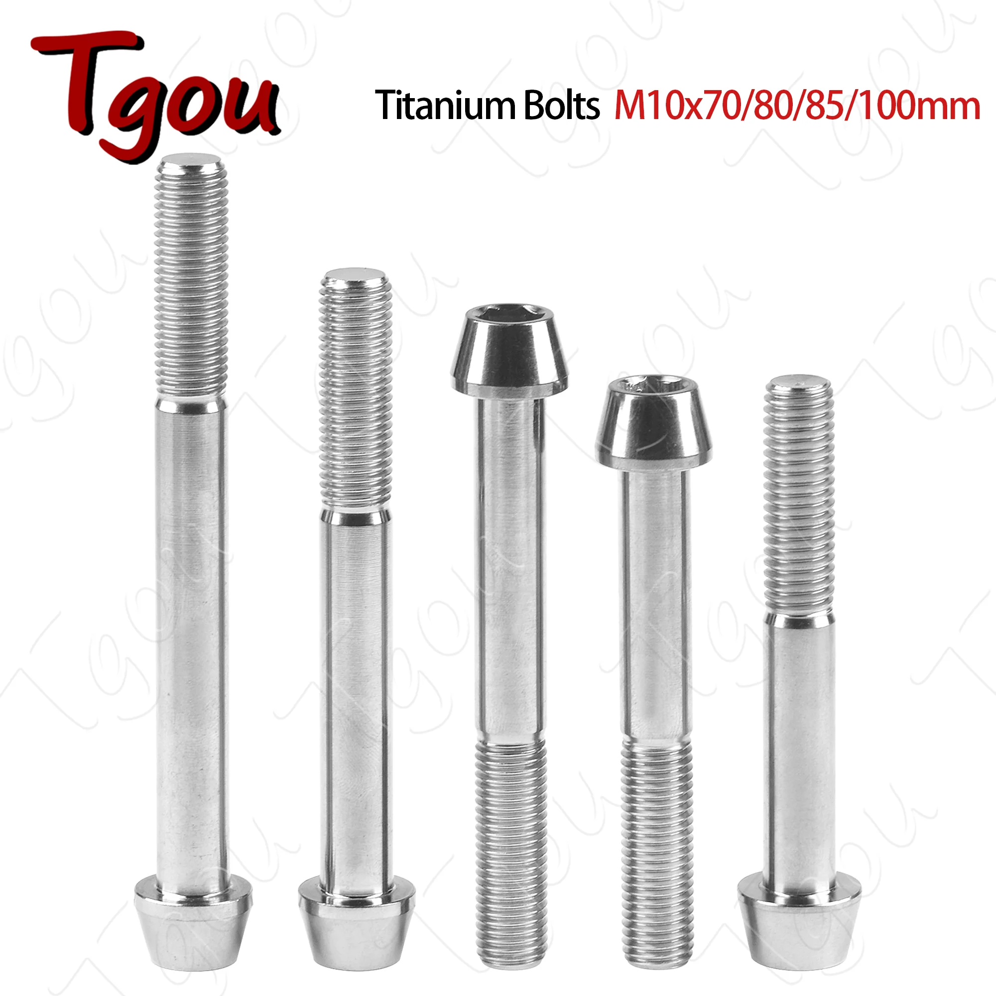 Tgou Titanium Bolt M10x70/80/85/100mm Hex Head Screws for Motorcycle Brake Caliper 1pcs