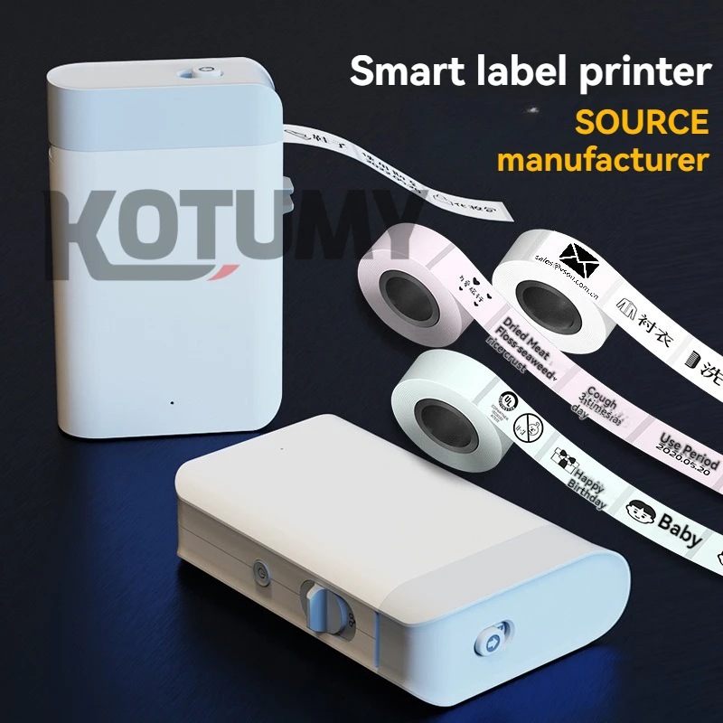 Mini Bluetooth Thermal Label Printer - 12mm Print Height, 1000mAh Rechargeable Battery, Compatible with Phones for Sticker Print