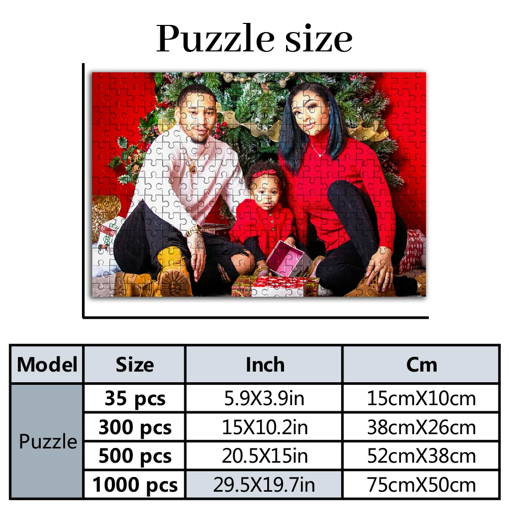 35/300/500/1000pcs Personalized Custom Photo Puzzle Customize Creative Commemorative Gift Families Games view 2