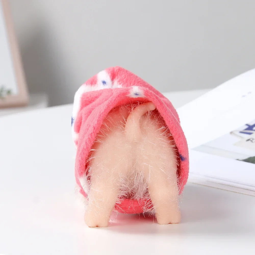 약 12cm 실리콘 돼지 새끼 부드럽고 귀여운 미니 리얼리틱 동물 액세서리 포함 생생한 리본 신생아 돼지 인형 스트레스 해소 장난감