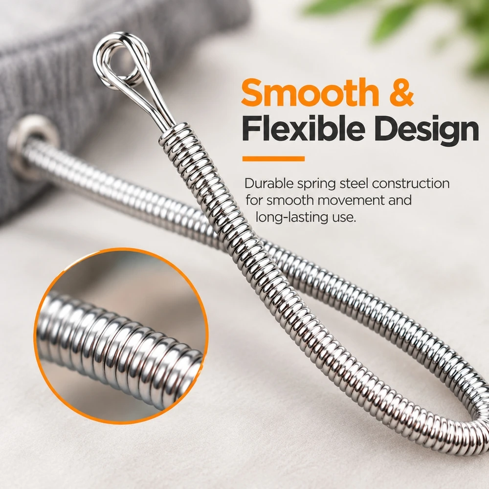 Flexible Drawstring Threading Tool 1pc Spring Metal Sewing Aid Easy Threading for Elastic Waistband Xmas Gift