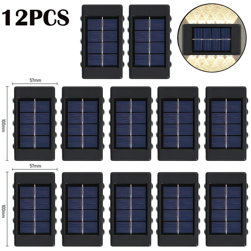 10-LED-wandlamp op zonne-energie Buiten waterdicht op zonne-energie Licht omhoog en omlaag verlichten huis tuin veranda tuindecoratie