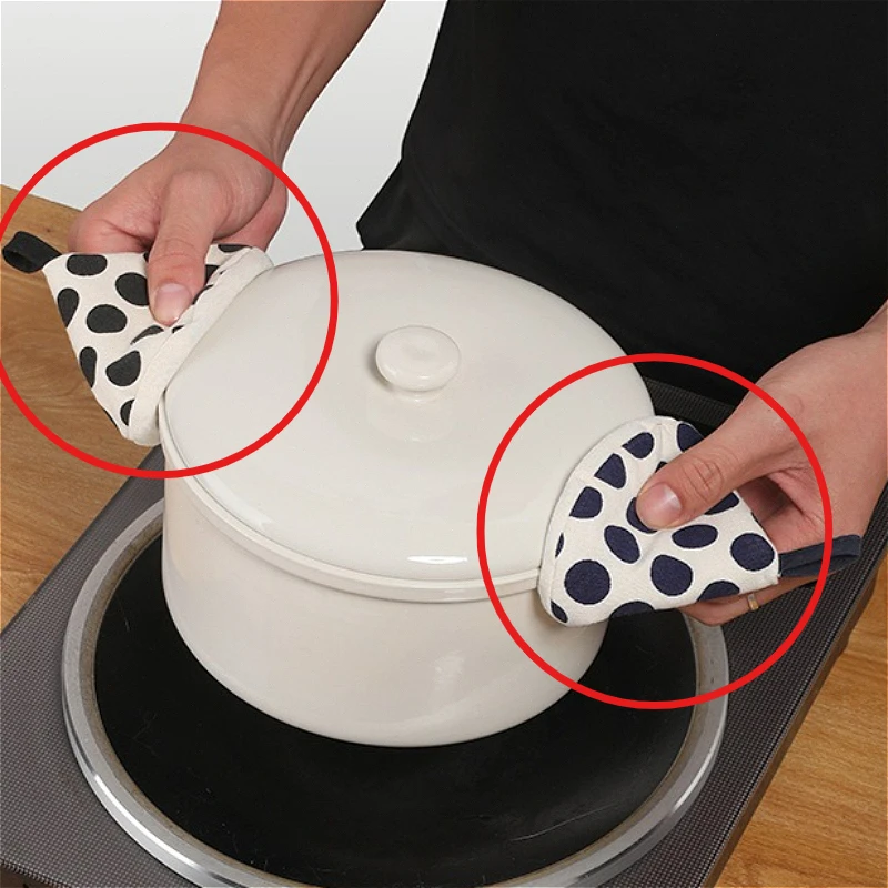 1pc Heat-Resistant Sleeve Triangular Heat-Resistant Cap Thickened Cotton Fabric Kitchen Easy-Clean Household Pot Holder