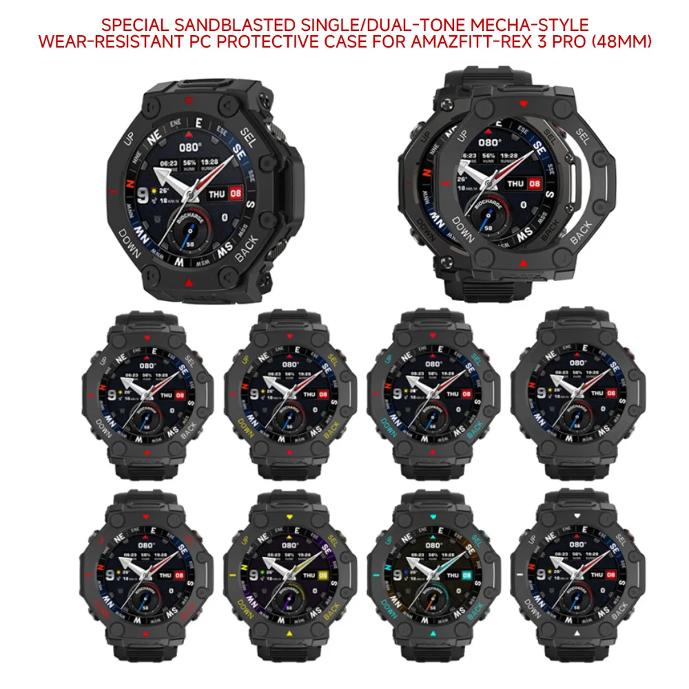 PC Protective Case for Huami Amazfit T-rex 3Pro 48mm Hollow Wear-resistant Protector Cover Shell Frame Smartwatch Accessories image 3