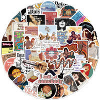 50Pcs Daisy Jones The Six Stickers Aesthetic DIY Vintage Sticker Laptop Stationery Luggage 2025 Waterpoof Stickers