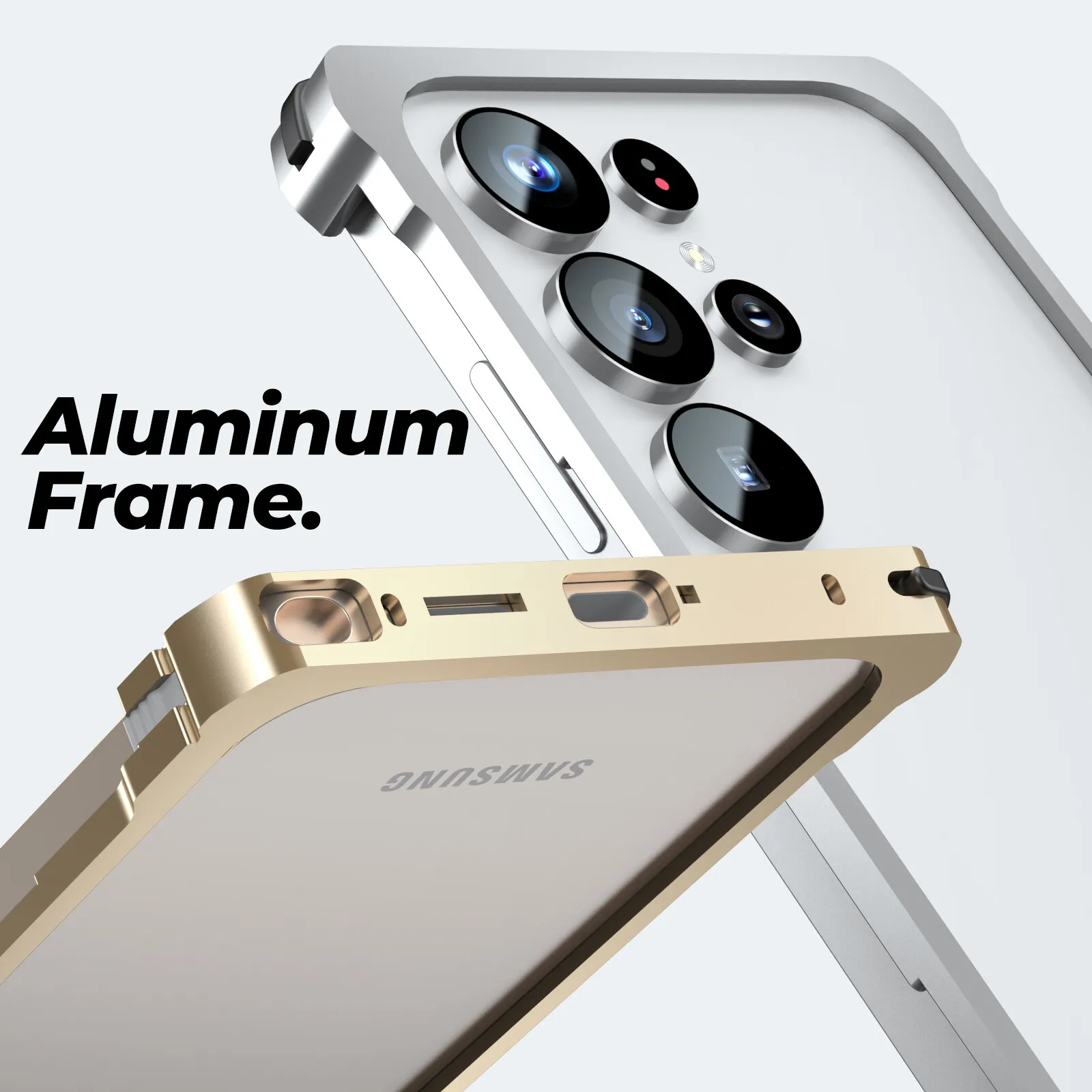 Metalowe etui ochronne klasy wojskowej do Samsung Galaxy S25 Edge S24 S23 S22 S26 Ultra, aluminiowa ramka, twarda, odporna na wstrząsy obudowa. — zdjęcie produktu 3