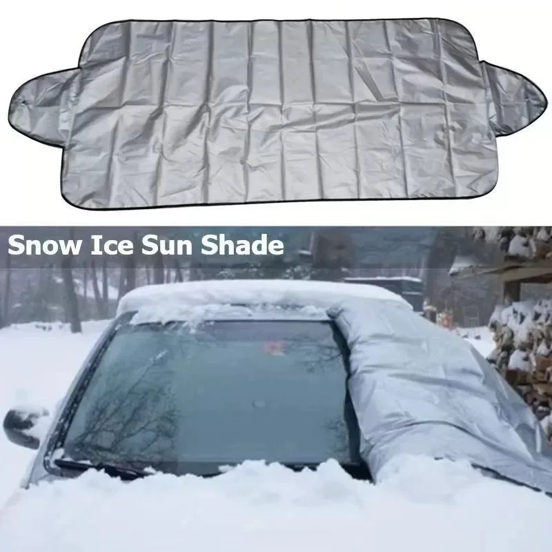 New Universal Car Windshield Snow Cover - Frost Ice Rain & Sun Protector for Most Cars & SUVs, 1PC Auto Windscreen Shield