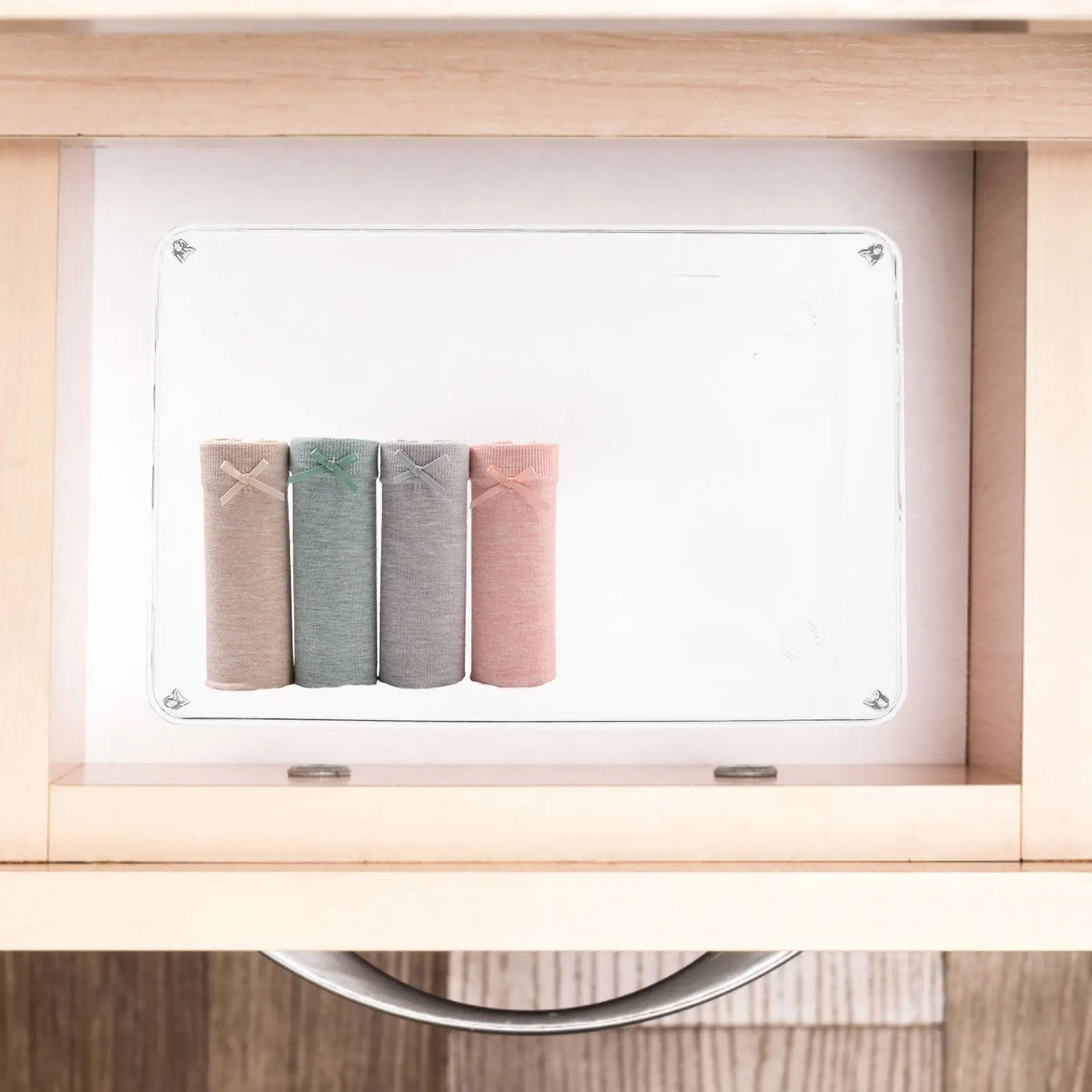 2Pcs Cutlery Storage Boxes Narrow Drawer Organizer Reusable Pet Organizer for Cosmetics Tableware Office Kitchen Bedroom Storage