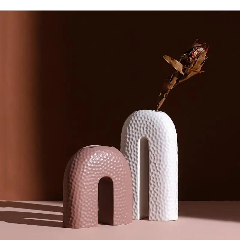 

Керамическая ваза, абстрактная Цветочная композиция, арочная ваза ручной работы, современные аксессуары для украшения дома, свадебные вазы