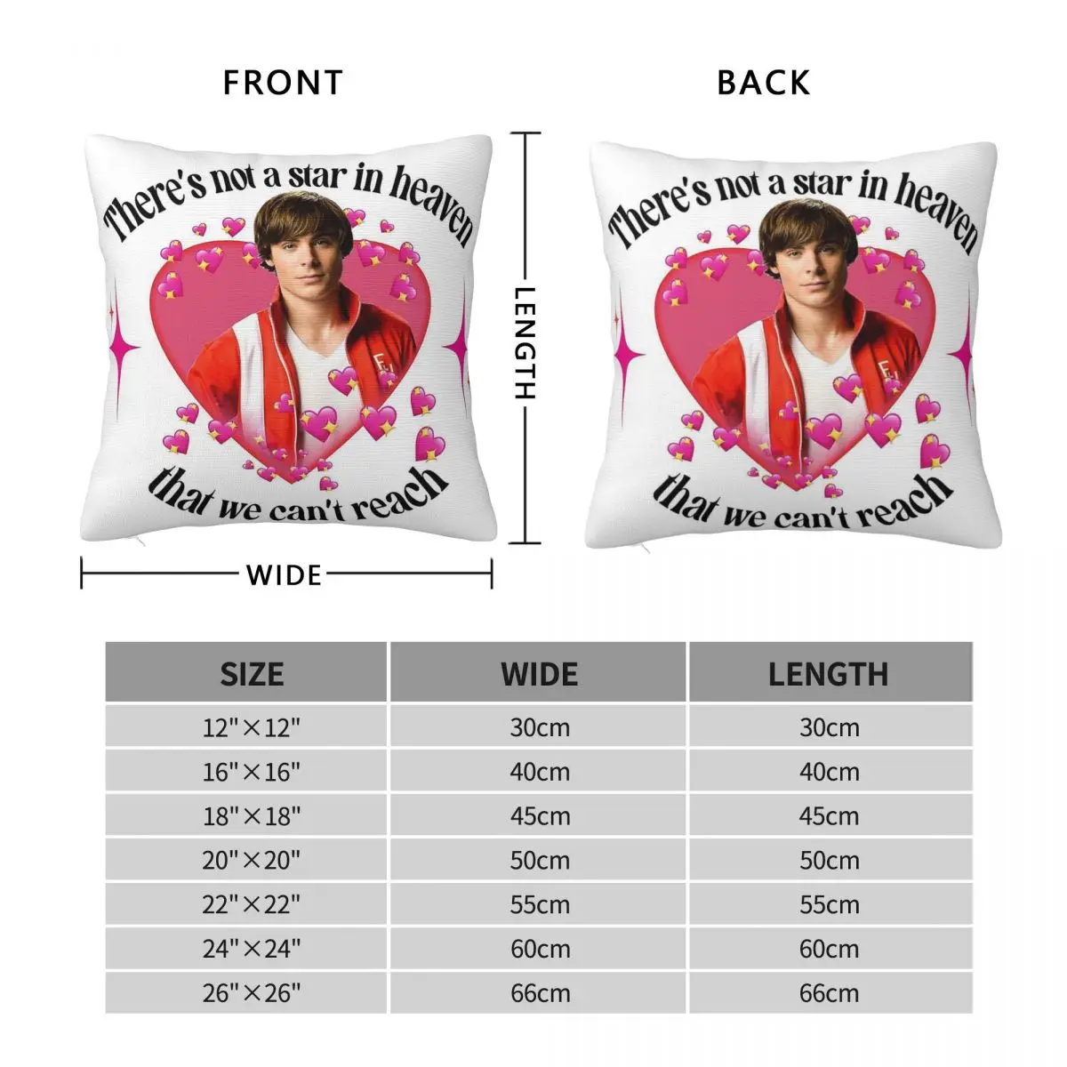 Zac Efron Troy Bolton Pillowcase Polyester Linen Velvet Creative Zip Decorative Sofa Seater Cushion Cover