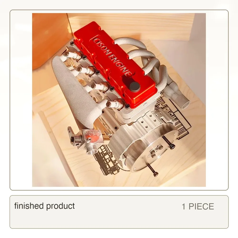 CISON 17CC Inline Four-stroke Engine Metal L4-175 V4 Engine Internal Combustion Engine Model Model Toy for RC Cars Ships
