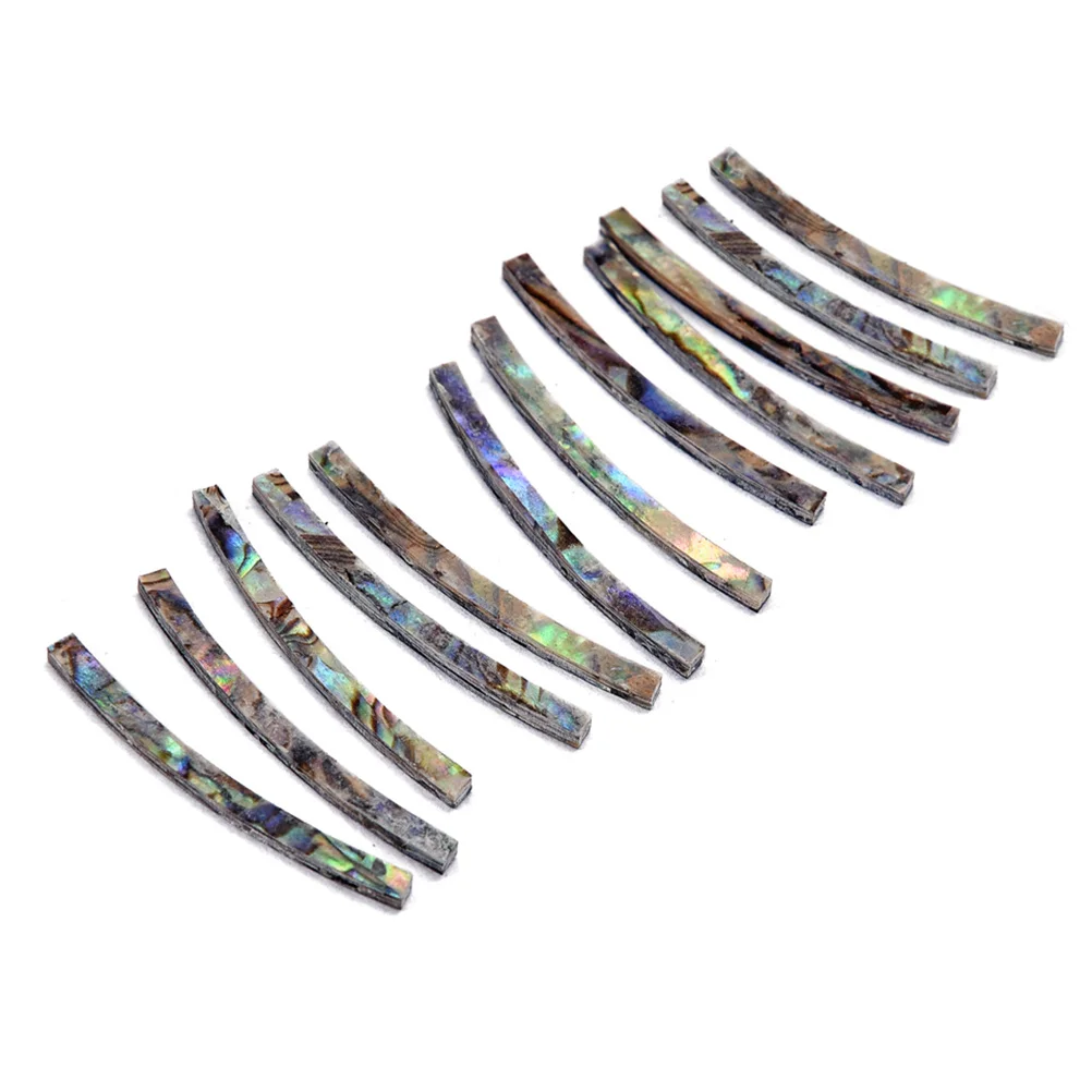 

12Pcs Paua Abalone Curved Guitar Rosette Strips Natural Shell Inlay Sound Hole Decoration Guitar Rosette Shell