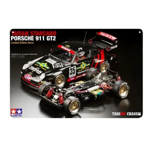 Metal Poster Vintage Rc Car Tin Sign Plaque Tamiya Gt2 Taisan Ta2sw
