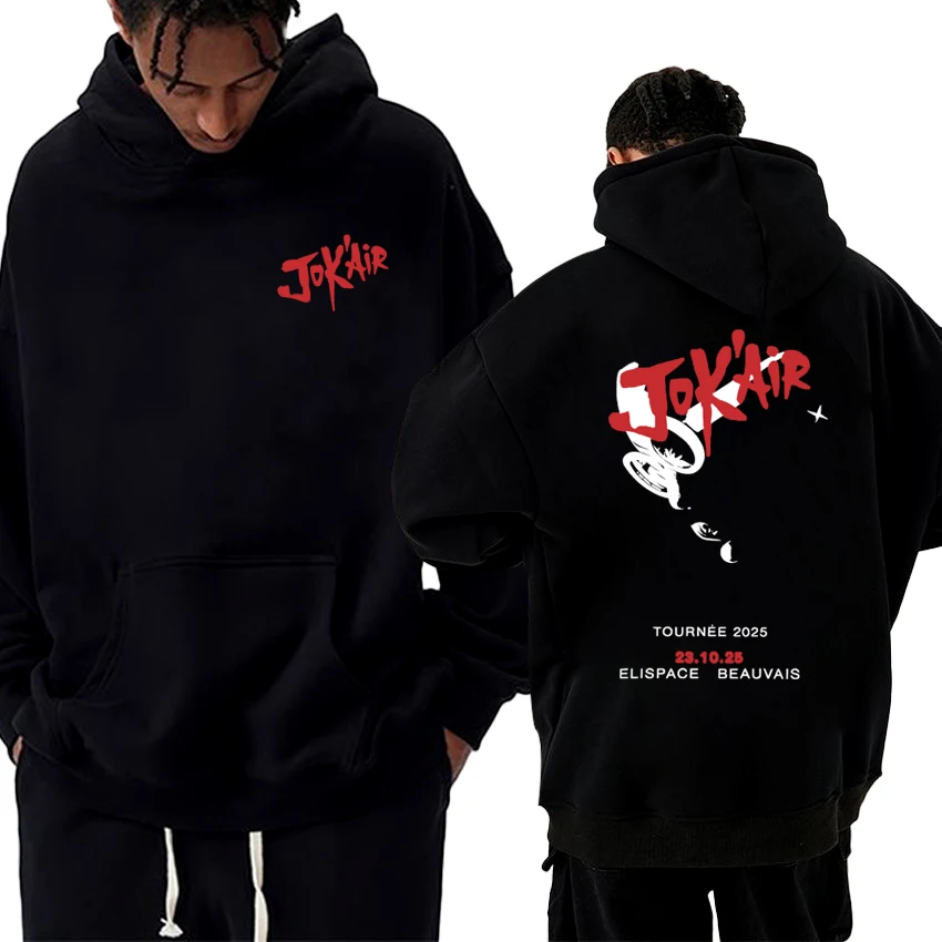

2025 Rapper Jok'air Melvin De Paris Album Double Sided printed streetwear Men women hip hop punk pullover Unisex Fleece Hoodie