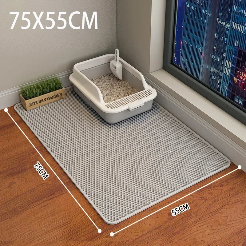 Cat Litter Mat Double Layer Waterproof Urine Proof Trapping Mat Easy to Clean Non-Slip Toilet Pad Cat Scratch Pad Large Foot Pad