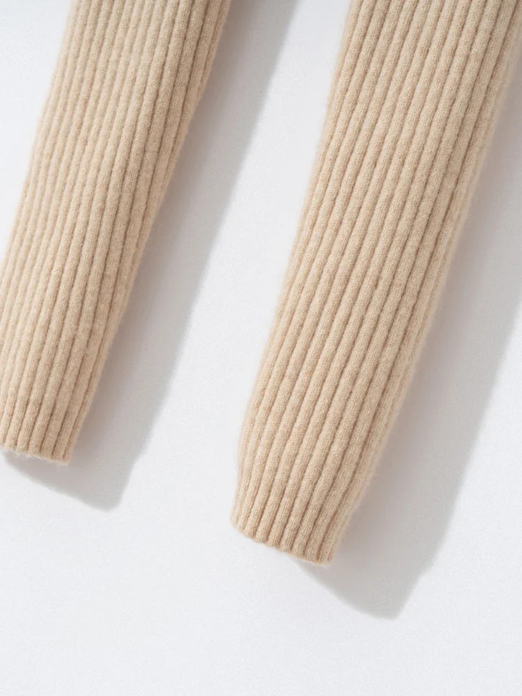 Women's Cashmere Wide striped Leggings High Elastic Slim Pants Autumn Winter 100% Cashmere Knitted Soft Warm Jacquard Leggings